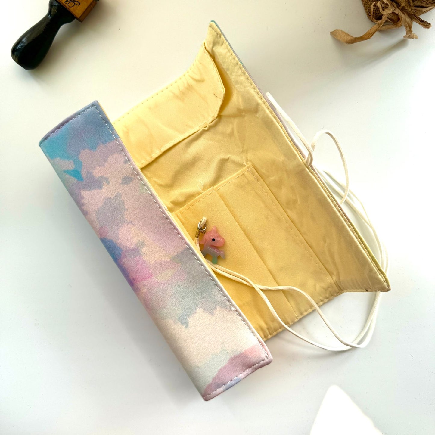 Pencil Fabric Bag With Unicorn Charm MG1333-C | 19X6 cm