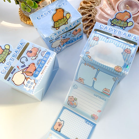 CM2760  - 1 pc Kawaii Sticker Roll Blue | 48 pcs Stickers | Pet Transparent Stickers | CAPYBARA