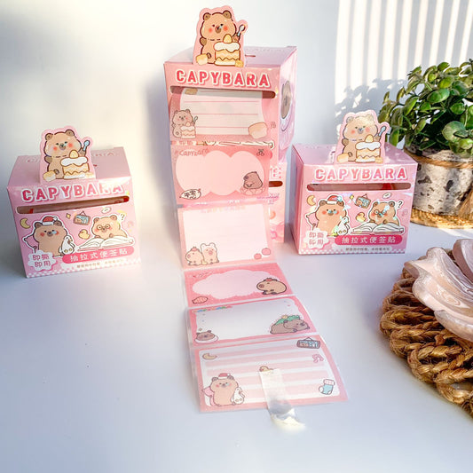 CM2760  - 1 pc Kawaii Sticker Roll Pink | 48 pcs Stickers | Pet Transparent Stickers | CAPYBARA