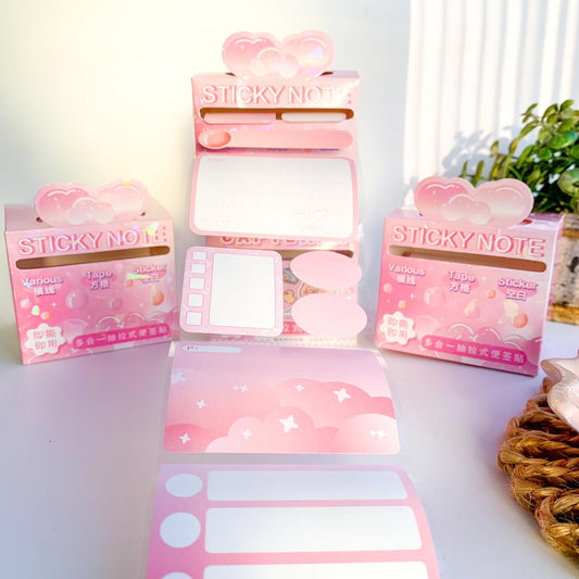 KM2762  - 1 pc Sticker Roll Pink | 48 pcs Stickers | Sticky Note | Paper Stickers