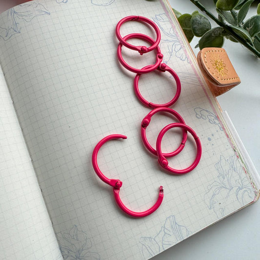 30brdp Book Ring | Binder Ring  6pc 30 mm Pink