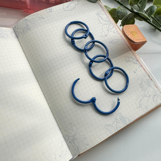 30brdb Book Ring | Binder Ring 6pc 30 mm Blue