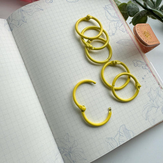 30bry Book Ring | Binder Ring 6pc 30 mm yellow