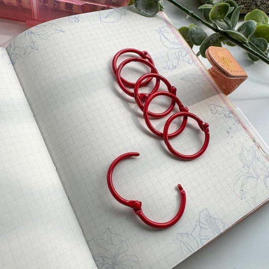 30brr Book Ring | Binder Ring  6pc 30 mm Red