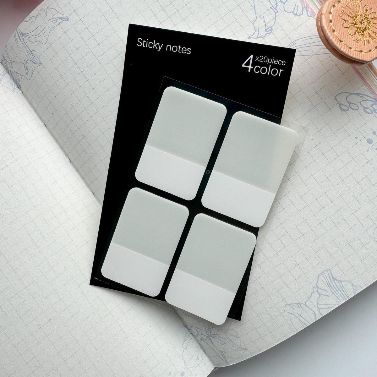 Translucent Sticker Notes p0002 Translucent Sticky Notes White | 4 x 20 pcs – Adriti's Home