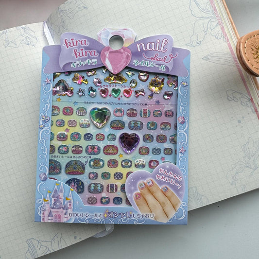 Slaqn 04 3D Journal Stone Sparkling Sticker -Nail ART Sticker - 1 sheet | Pre-cut