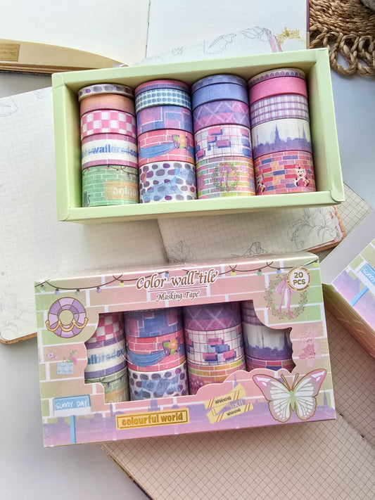 #4 Washi Tape Set of 20 Washi tapes | Japanese Washi Paper | 2 Meter each