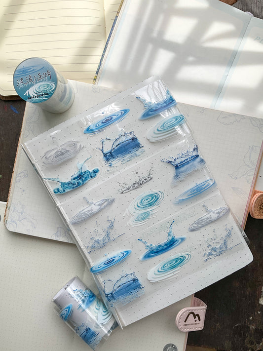 MHD-SDXJ002|Transparent  Pet Sticker Roll|Water Drop|2mtr|Width 6cm|Pre Cut Sticker