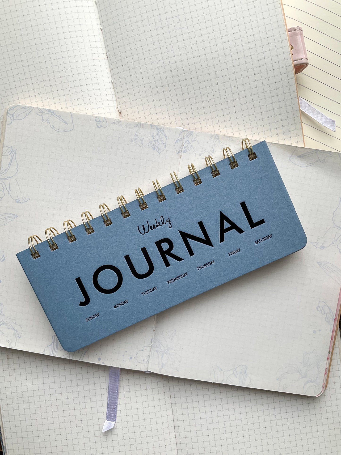 BQB780-1775 Weekly Journal Planner| Daily Planner Spiral Binding |Hard Cover 80 Pages| Weekly Memo Pad| Blue