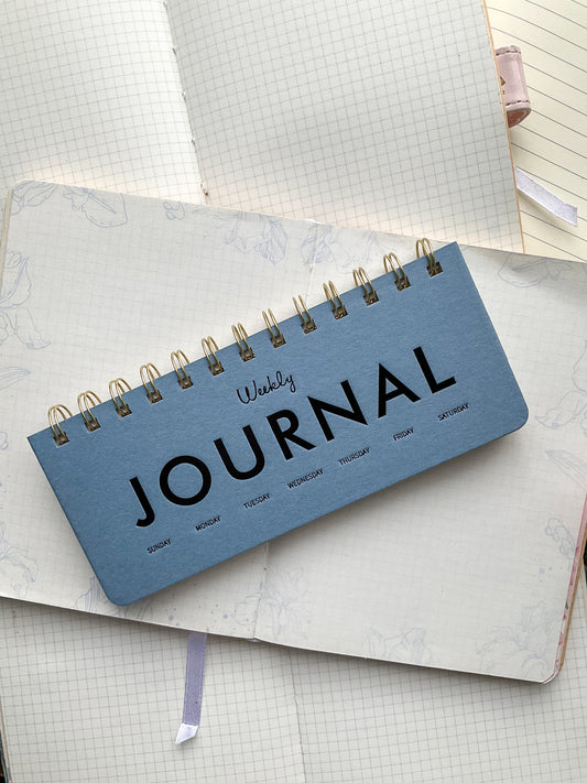 BQB780-1775 Weekly Journal Planner| Daily Planner Spiral Binding |Hard Cover 80 Pages| Weekly Memo Pad| Blue