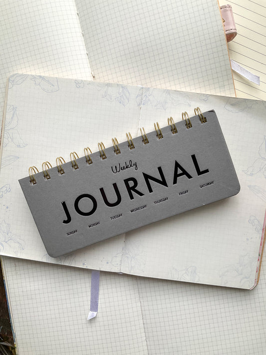 BQB780-1775 Weekly Journal Planner| Daily Planner Spiral Binding |Hard Cover 80 Pages 70x172mm| Weekly Memo Pad| Grey