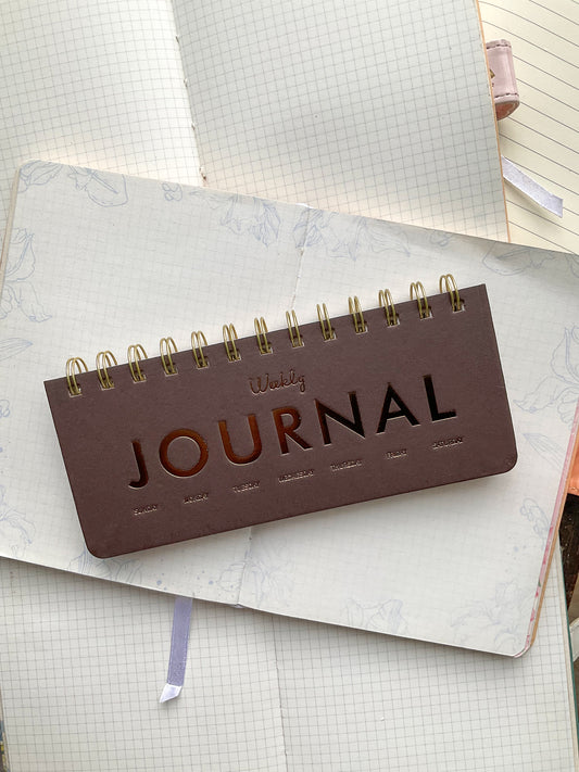 BQB780-1775 Weekly Journal Planner| Daily Planner Spiral Binding |Hard Cover 80 Pages 70x172mm| Weekly Memo Pad| Brown