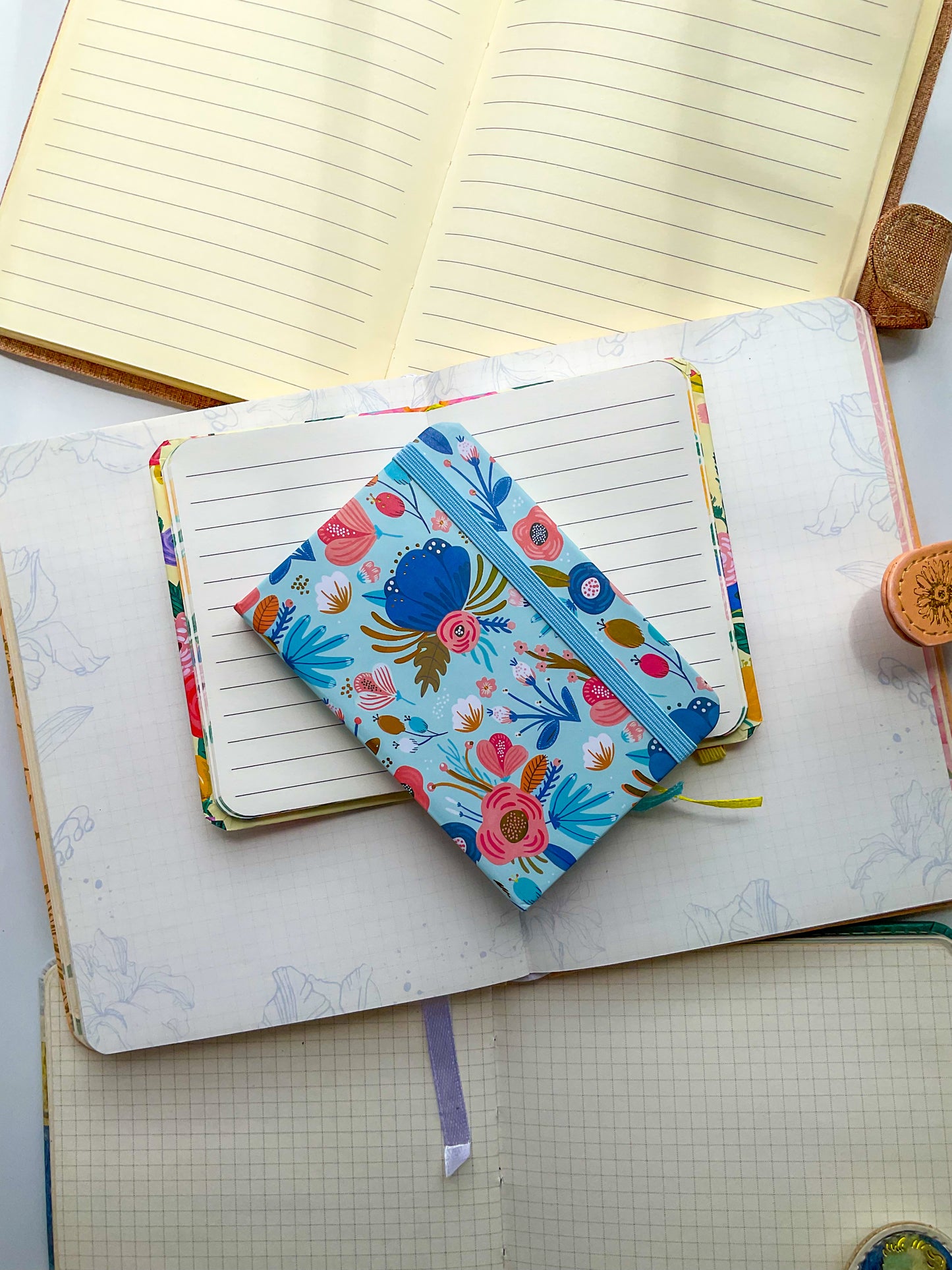 5701-16|A7 Floral Ruled Page Dairy| Hard Cover Notebook|80 pages