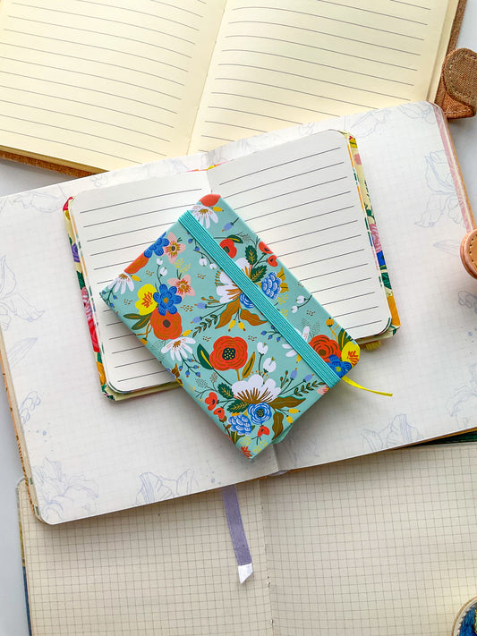 5701-16|A7 Floral Ruled Page Dairy| Hard Cover Notebook|80pages