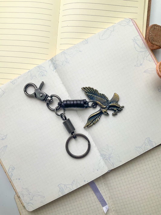 Eagle Shaped Keychain| Leather Keychain with Spring Keyring| BAK