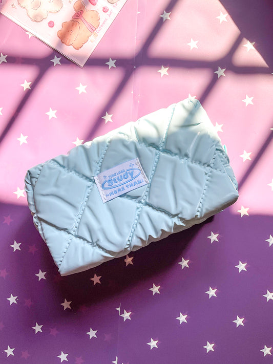 KV53042-R11 Premium Quality Pencil Pouch| Stylish Toiletry Bag Multifunction Cosmetic Bag| Cute Kawaii Pencil Bag Sky Blue