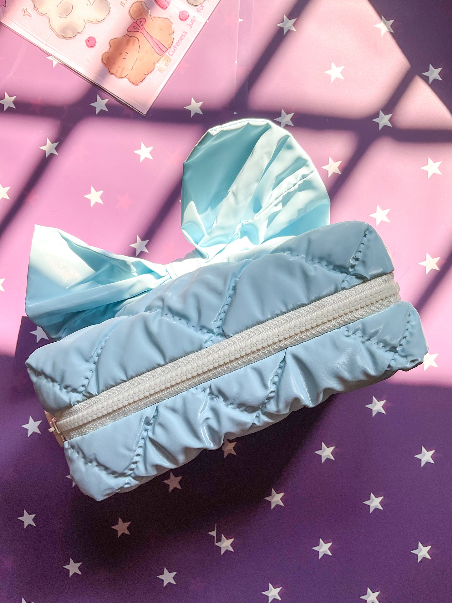 KV53042-R11 Premium Quality Pencil Pouch| Stylish Toiletry Bag Multifunction Cosmetic Bag| Cute Kawaii Pencil Bag Sky Blue
