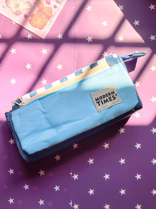 KV53042-R27 Premium Kawaii Pencil Case| Cute Stationery Pencil Bag| Large Capacity Pencil Pouch Blue