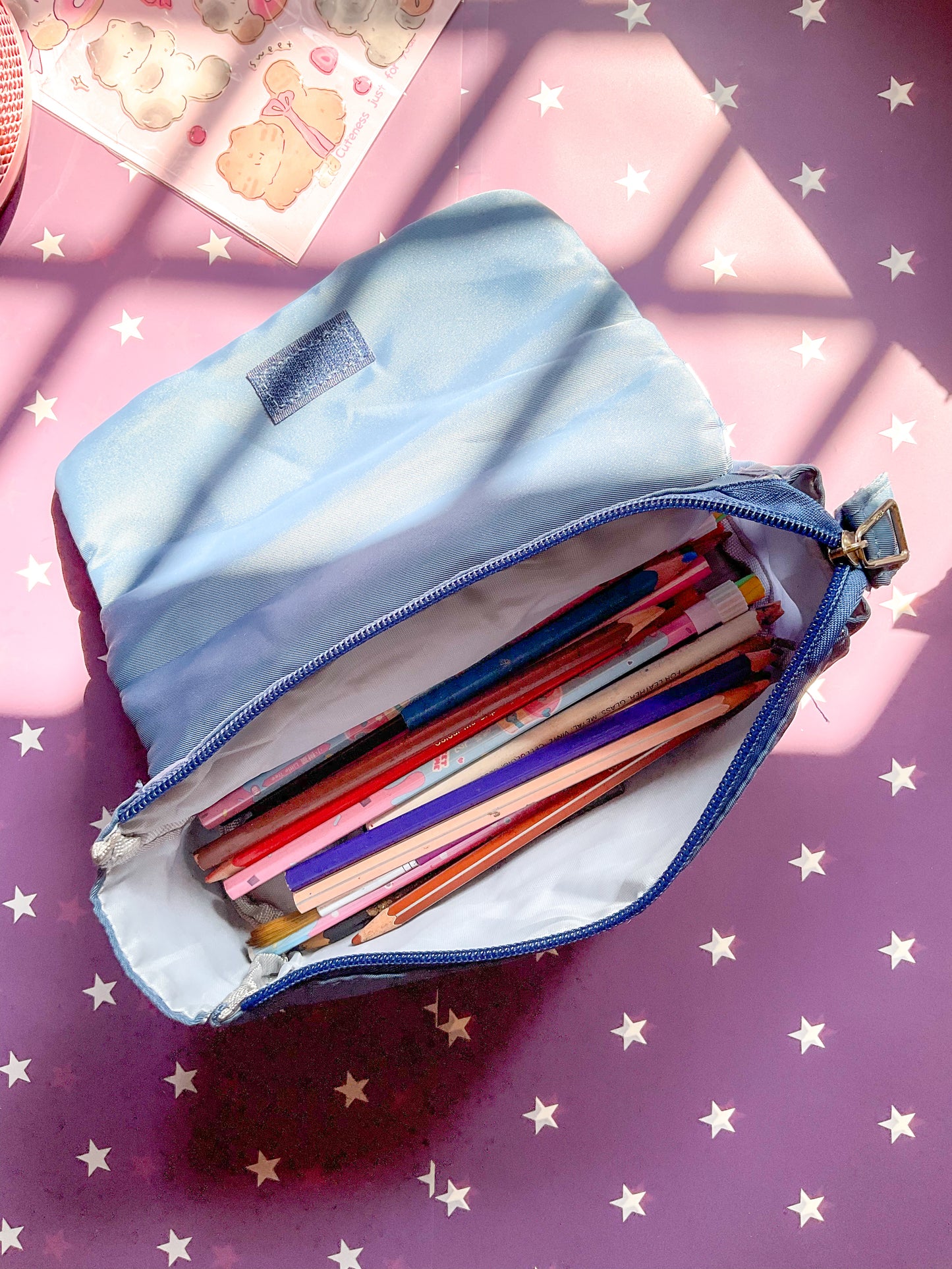 KV53042-R27 Premium Kawaii Pencil Case| Cute Stationery Pencil Bag| Large Capacity Pencil Pouch Blue