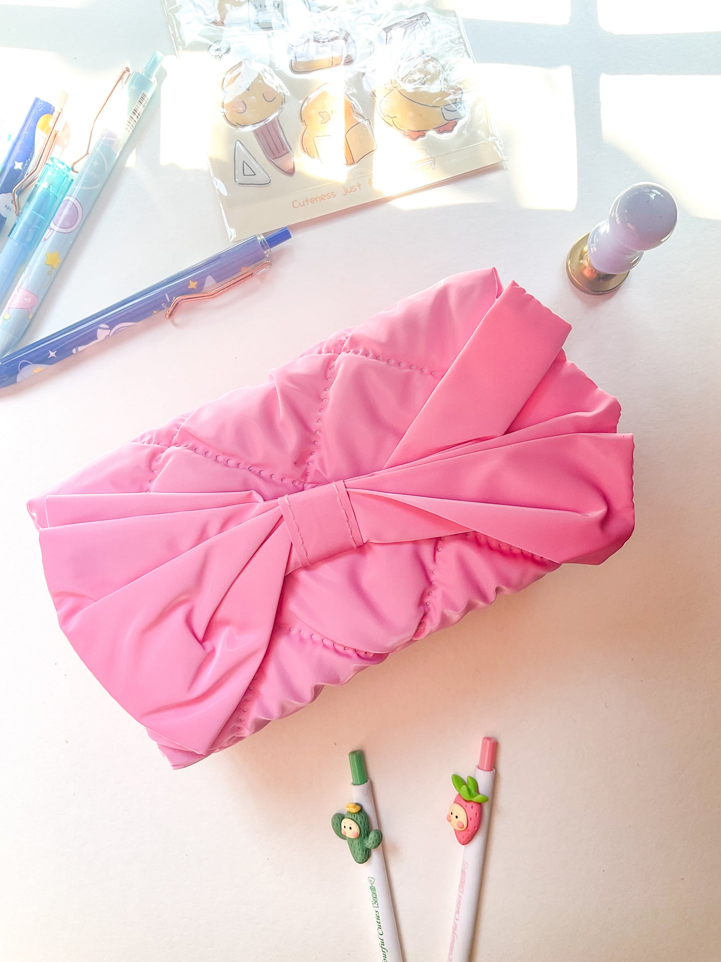 KV53042-R11 Premium Quality Pencil Pouch| Stylish Toiletry Bag Multifunction Cosmetic Bag| Cute Kawaii Pencil Bag Pink