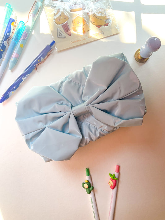 KV53042-R11 Premium Quality Pencil Pouch| Stylish Toiletry Bag Multifunction Cosmetic Bag| Cute Kawaii Pencil Bag Sky Blue