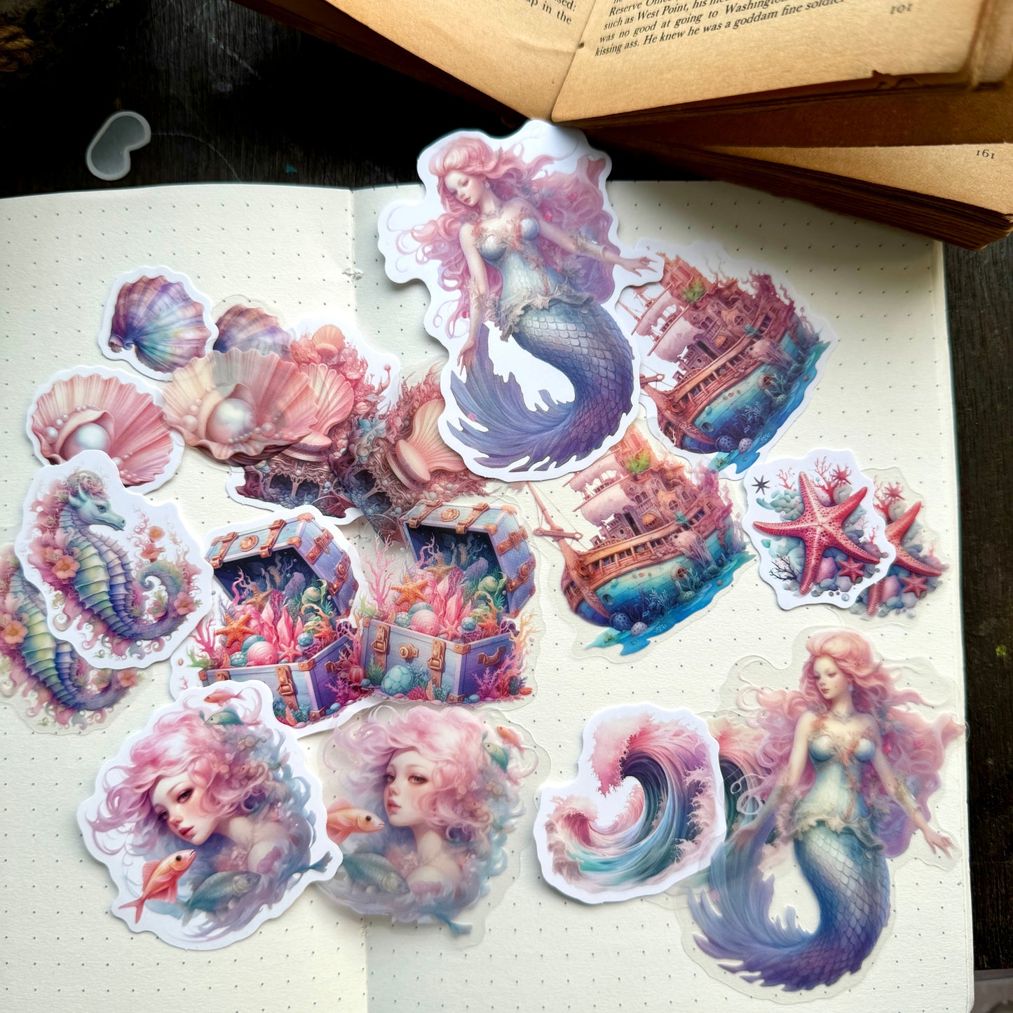 Tzzh083 Mermaid Retro Story Sticker Pack 20Pc