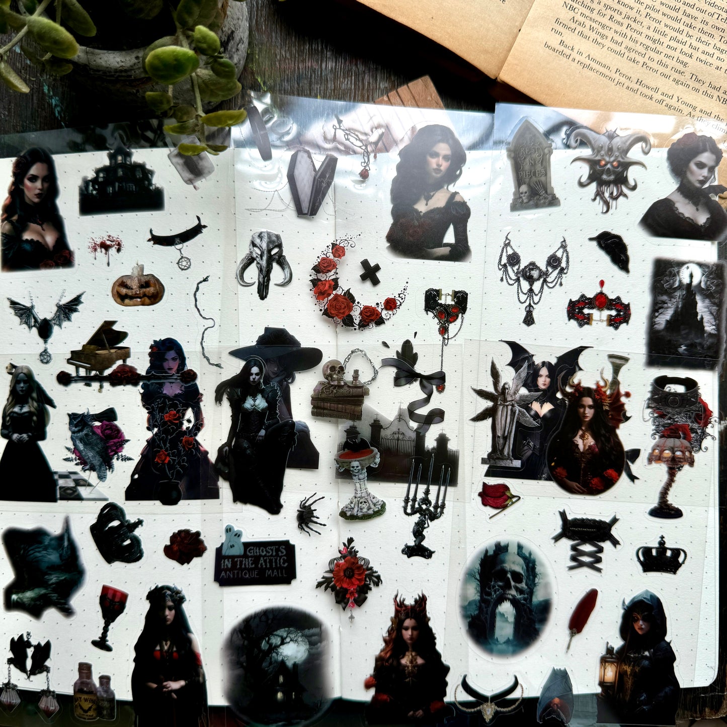 Atltb - 403 PET  Journal Paper Sticker goth   - 6 sheets