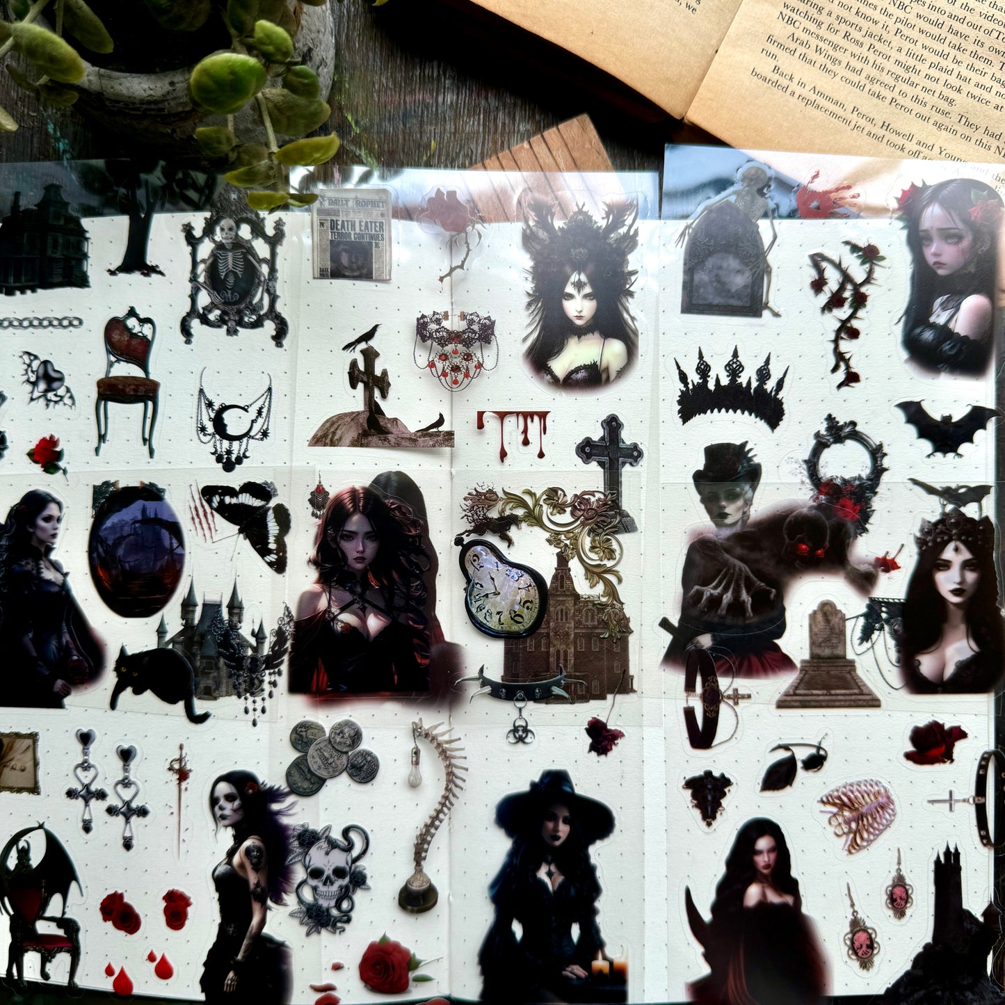 Atltb - 402 PET  Journal Paper Sticker goth   - 6 sheets