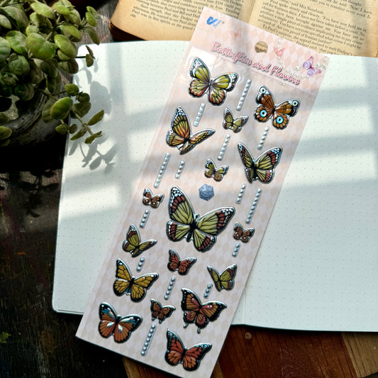 Wxfh 1 PET  Journal butterfly  sticker