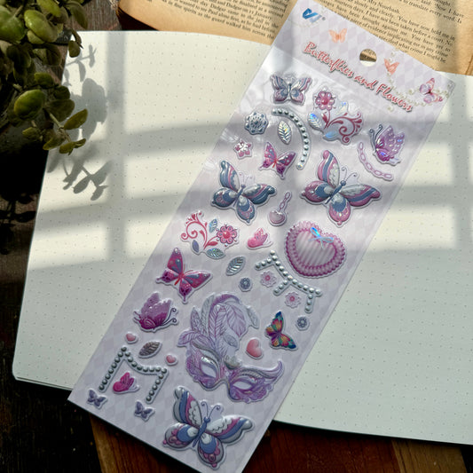 Wxfh 2 PET  Journal butterfly  sticker