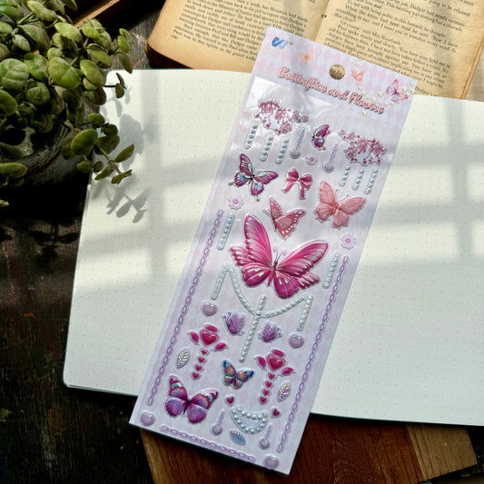 Wxfh 3 PET  Journal butterfly  sticker