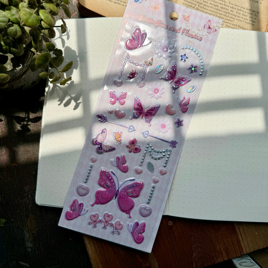 Wxfh 4 PET  Journal butterfly  sticker