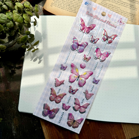 Wxfh 5 PET  Journal butterfly  sticker