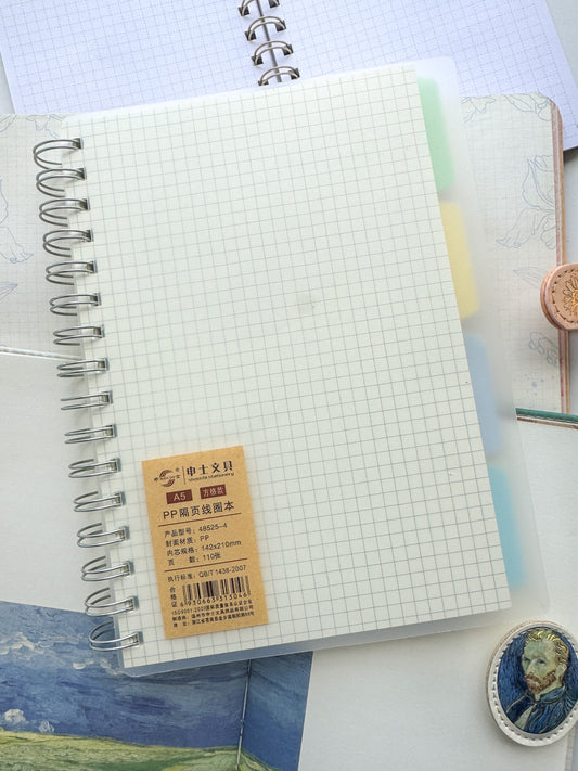 Project Notebook |A5 Notebook Square Grid | Plastic Cover| QbT 14382007 96 Pages