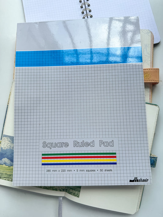 Project Notepad |NotePad 5 mm Square Grid | Paper Cover| 50 Pages 285*220 mm