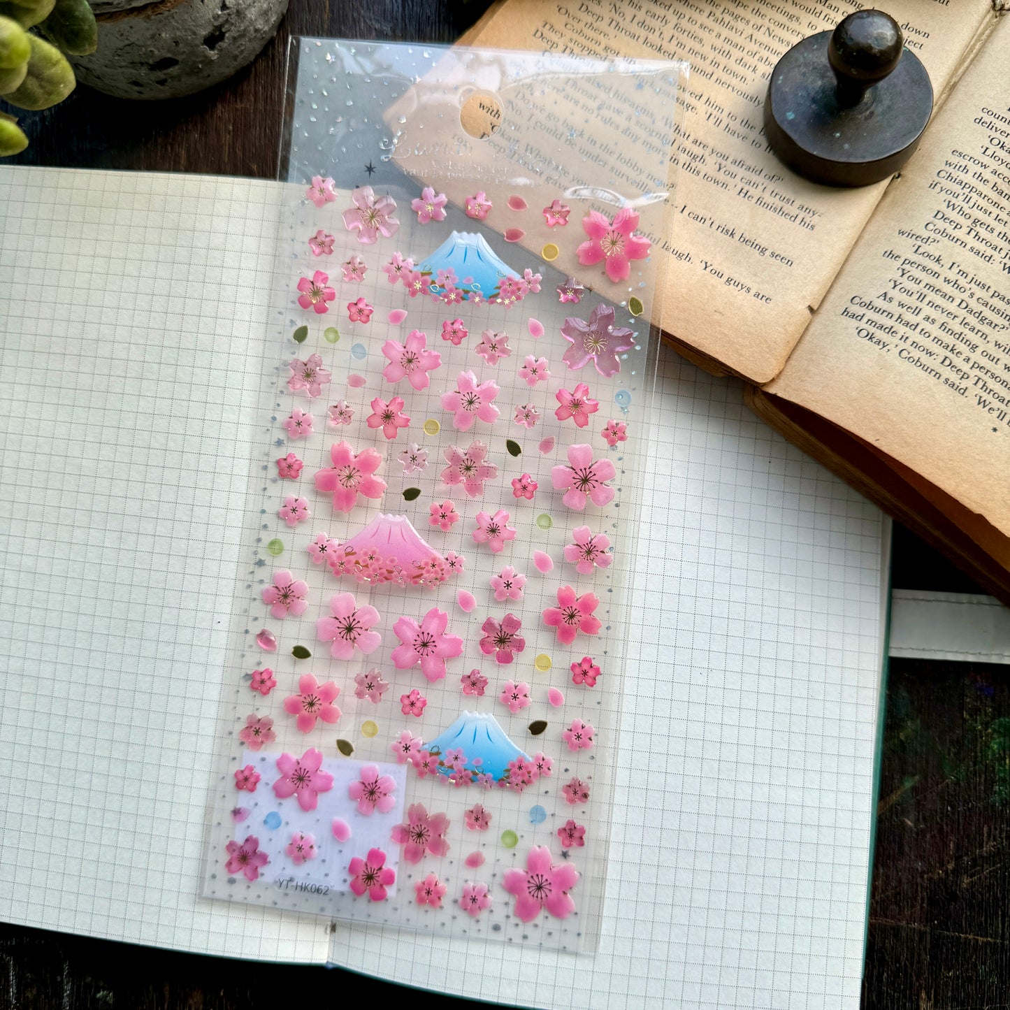 YTHK062 Lunar Tears 3d foiled Pink Stickers| 1 sheet