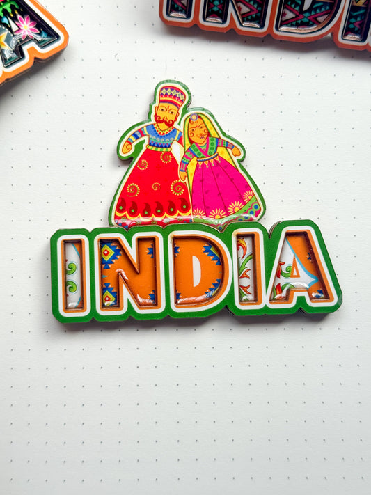 India Themed Fridge Magnet #1 | Glossy Look With Durable Wooden Body