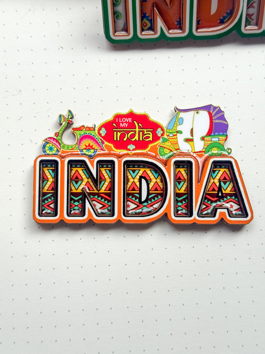 India Themed Fridge Magnet #2 | Glossy Look With Durable Wooden Body