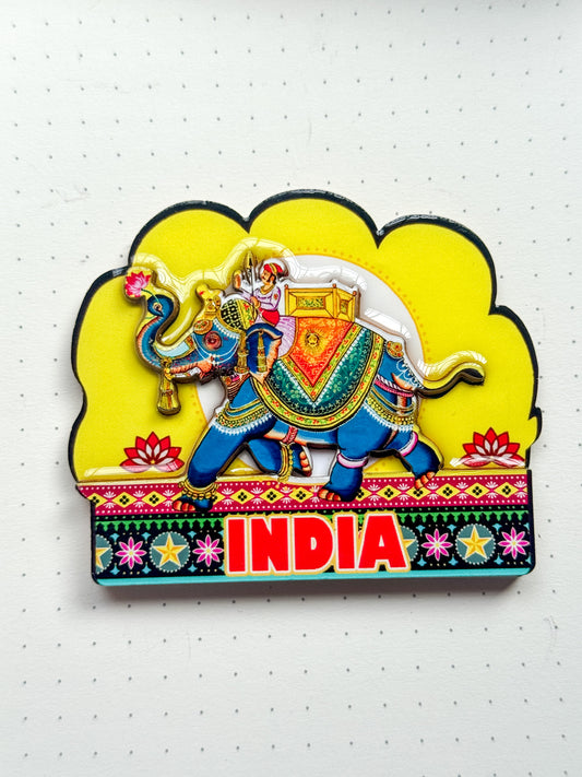 India Themed Fridge Magnet #4 | Glossy Look With Durable Wooden Body