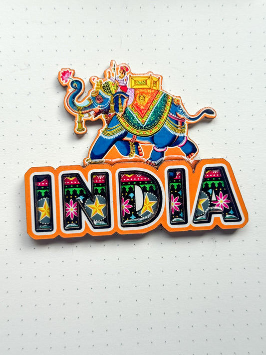 India Themed Fridge Magnet #6 | Glossy Look With Durable Wooden Body