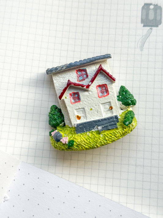Miniature Homes Ceramic Models With Fridge Magnet Back #1