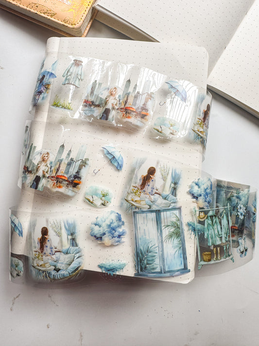 MHD-XYTT004 | Transparent Sticker Roll Blue