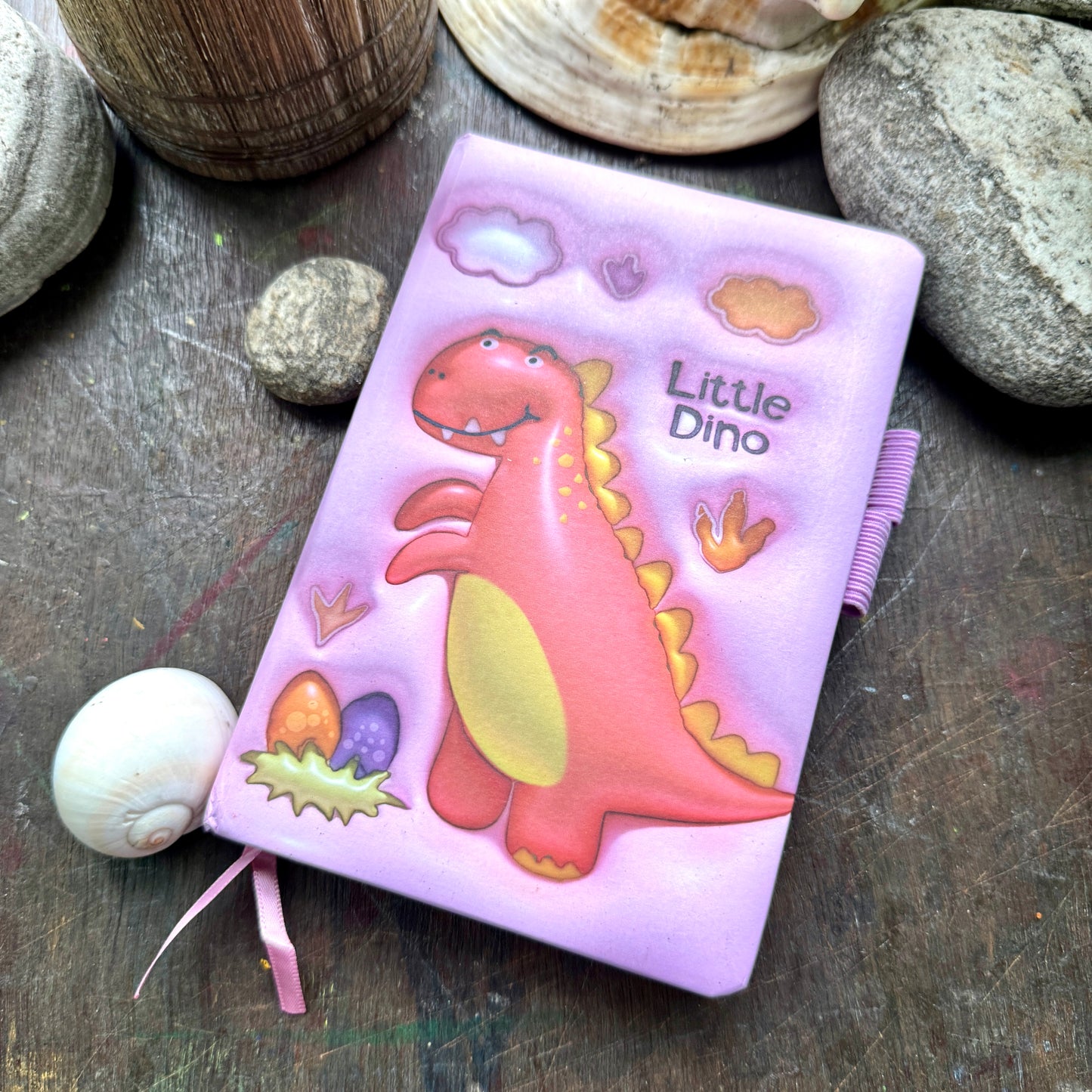 650015 A6  Little Dinosaurs Pink Notebook