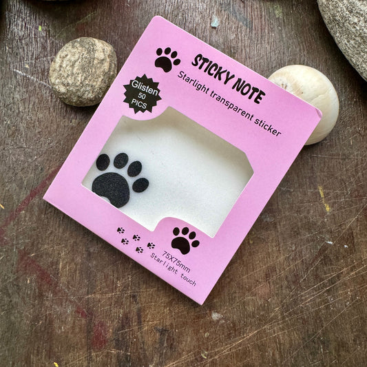 8899 D Glisten Starlight Transparent Sticky Note Pad Cat Memo Pad   | 75x75 mm 50 sheets
