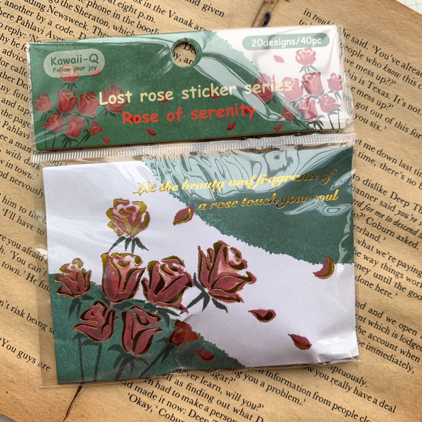 KQ0521 Lost Rose Paper Sticker Foiled | 20 design / 40 pic