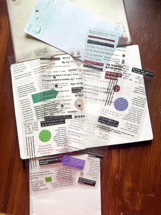 ZXZL-402 Art Of Dialogue| The Beauty Of Communication Small Letter Stickers| English Communication Situation Quotes Pet Sticker Sheets| 6 Sheets 100*160mm