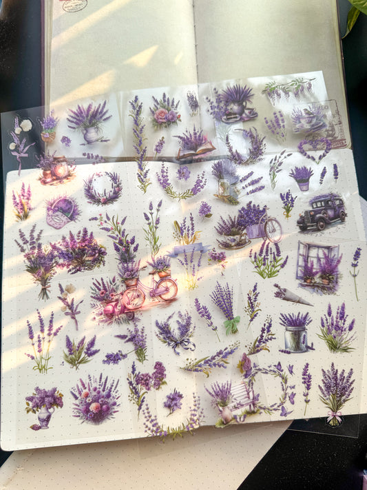 MYHZ-602 BAUHINIA SONG| Dream Shadow Bloom Series Pet Sticker Sheets|6 Sheets 100*150mm| Purple Themed