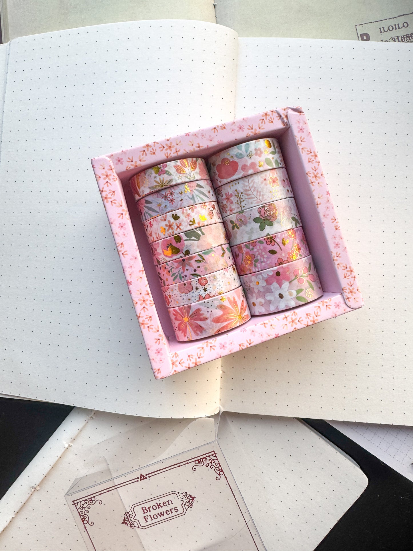 Floral Washi Tape Set Pink | 12 pcs 2m Each