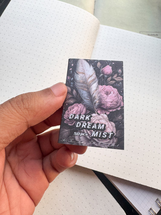 XSMH-404 DARK DREAM MIST| Journal Paper Book| 56*37mm 50 pages | Material Paper Black Theme