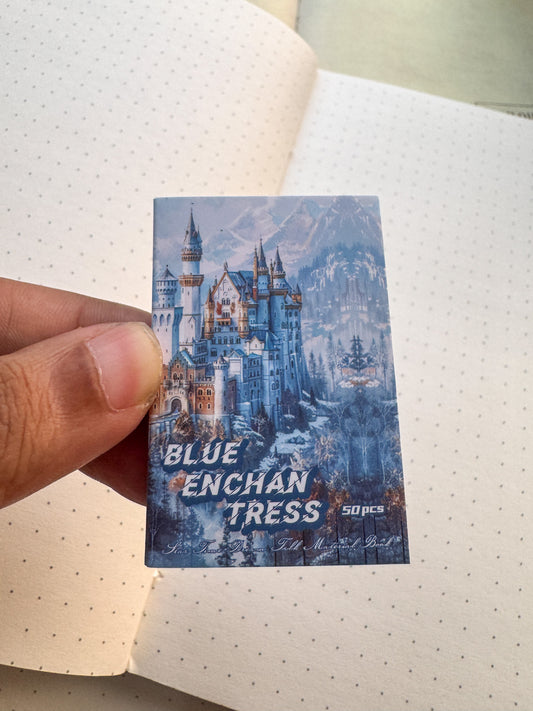 XSMH-402 BLUE ENCHAN TRESS| Journal Paper Book| 56*37mm 50 pages | Material Paper Blue Theme